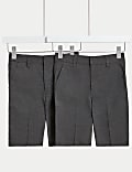 2er-Pack Schulshorts mit normalem Bein und weiter Taille für Jungen (4–14 J.)