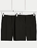 2pk Boys' Regular Leg School Shorts (2-14 Yrs)