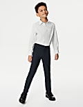 2pk Boys' Regular Fit Cotton School Shirts (2-18 Yrs)