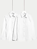 2pk Boys' Regular Fit Cotton School Shirts (2-18 Yrs)