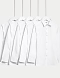  5pk Boys' Regular Fit Easy to Iron School Shirts (2-18 Yrs)