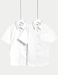 2pk Boys' Slim Fit Non-Iron School Shirts (2-18 Yrs)