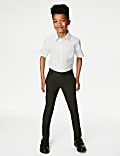 2pk Boys' Regular Fit Cotton School Shirts (2-18 Yrs)