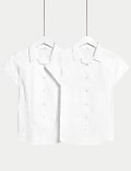 2pk Girls' Easy Iron Revere School Shirts (2-16 Yrs)