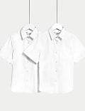 2pk Girls’ Slim Fit Cotton School Shirts (2-18 Yrs)