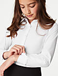 3pk Girls' Slim Fit Easy Iron School Shirts (2-16 Yrs)