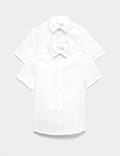 2pk Boys' Regular Fit Cotton School Shirts (2-18 Yrs)