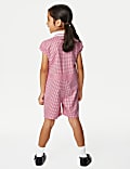 Schul-Playsuit mit Gingham-Muster für Mädchen (2–14 Jahre)
