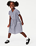 Girls' Pure Cotton Gingham School Dress (2-14 Yrs)