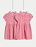 2pk Girls' Plus Fit Gingham School Dresses (2-15 Yrs)