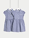 2pk Girls' Cotton Rich School Dresses (2-14 Yrs)