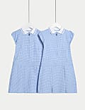 2pk Girls' Cotton Rich Gingham School Dress (2-14 Yrs)