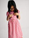 Pure Cotton Gingham School Dress (2-14 Yrs)