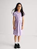 Vestido escolar de vichy 100 % algodón (2-14 años)