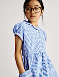 Pure Cotton Gingham School Dress (2-14 Yrs)