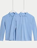 2er-Pack Unisex-Poloshirts aus reiner Baumwolle für die Schule (2–18 Jahre)