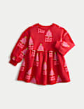 Cotton Rich Christmas Sweat Dress (2-8 Yrs)