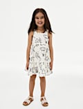 Robe 100 % coton à broderie coquillage (du 2 au 8 ans)