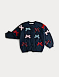 Cardigan en maille torsadée à nœud appliqué (du 2 au 8 ans)