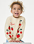 Pull en coton mélangé à motif fruit appliqué (du 12&nbsp;mois au 10&nbsp;ans)
