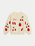 Pull en coton mélangé à motif fruit appliqué (du 12&nbsp;mois au 10&nbsp;ans)