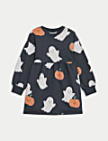 Cotton Rich Ghost and Pumpkin Dress (2-8 Yrs)