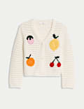 Cardigan aus reiner Baumwolle mit Obst-Motiv (2–8&nbsp;J.)