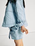 Denim Striped Shacket (2-16 Yrs)