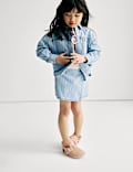 Denim Striped Shacket (2-16 Yrs)
