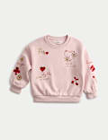 Katoenrijke sweater met lovertjes (2-10 jaar)