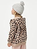 Hoodie mit hohem Baumwollanteil, Rei&szlig;verschluss und Animalprint (2&ndash;8 J.)