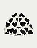 Heart Print Borg Jacket (12 Mths-8 Yrs)
