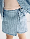 Denim Striped Elasticated Waist Skort (2-16 Yrs)
