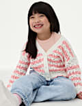 Cotton Blend Striped Cardigan (2-8 Yrs)