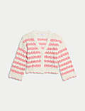 Cardigan en mélange de coton à rayures (du 2&nbsp;au 8&nbsp;ans)