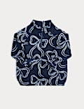 Fleece Bow Print Half-Zip Jumper (2-8 Yrs)