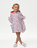 Cotton Rich Ditsy Floral Towelling Poncho (2-8 Yrs)