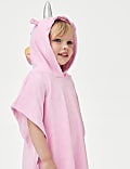 Poncho en coton à capuche et motif licorne (du&nbsp;2 au 8&nbsp;ans)