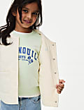 Pure Cotton Quilted Embroidered Jacket (2-8 Yrs)