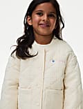 Pure Cotton Quilted Embroidered Jacket (2-8 Yrs)