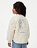 Pure Cotton Quilted Embroidered Jacket (2-8 Yrs)