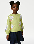 Πλεκτό φλοράλ πουλόβερ (2-8 ετών)