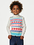 2pc Knitted Fair Isle Vest & Jumper Set (2-8 Yrs)