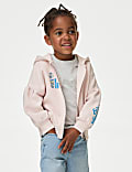 Cotton Rich Zip Slogan Hoodie (2-8 Yrs)