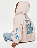 Cotton Rich Zip Slogan Hoodie (2-8 Yrs)