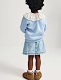 Cotton Rich Broderie Collar Sweatshirt (2-8 Yrs)