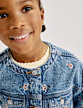 Floral Embroidered Denim Shacket (2-10 Yrs)