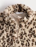 Animal Print Borg Half Zip Jacket (2-10 Yrs)