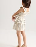 2 Piece Cotton Rich Shirred Striped Outfit (2-8 Yrs)