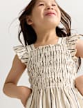 2 Piece Cotton Rich Shirred Striped Outfit (2-8 Yrs)